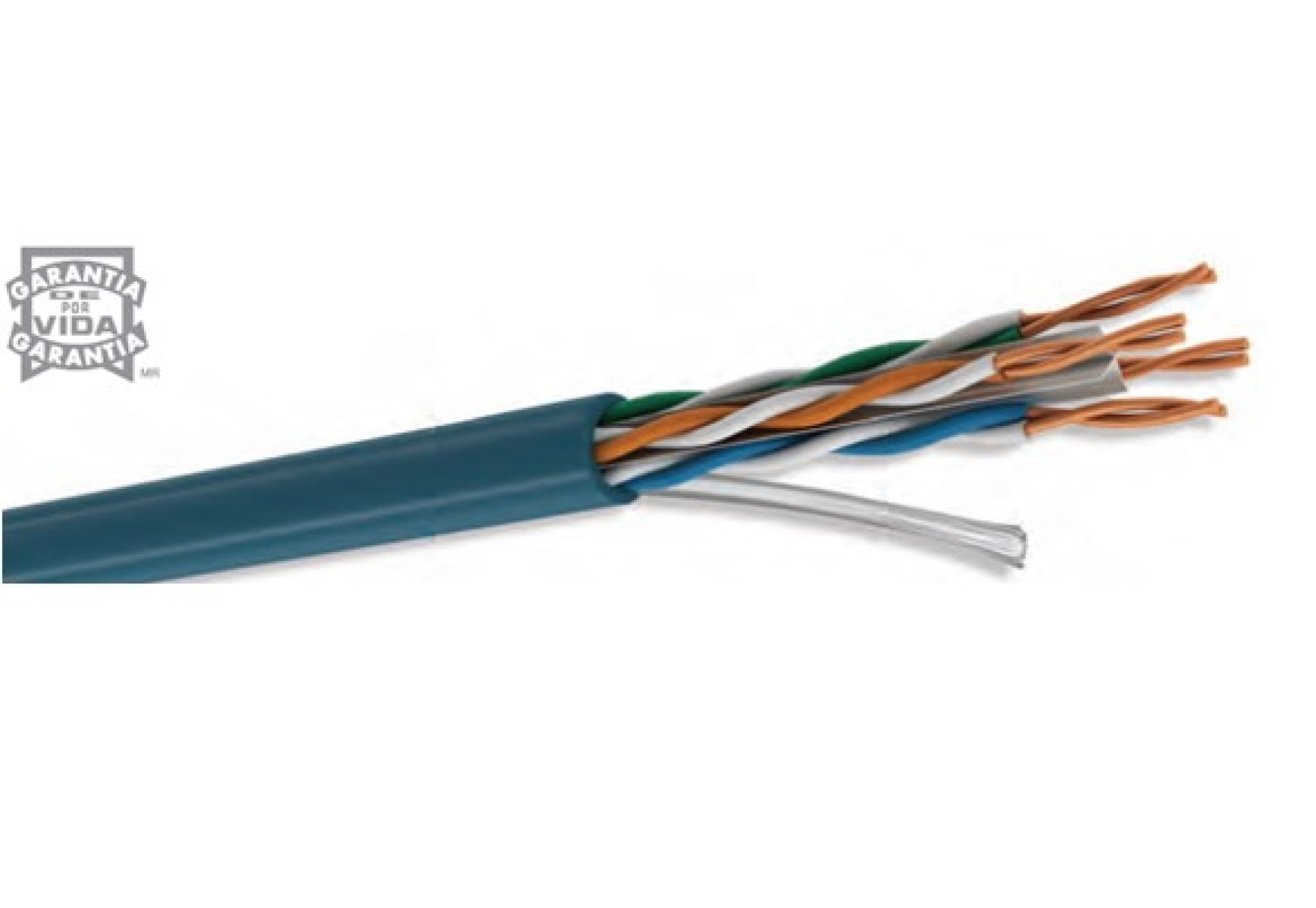 Cable UTP CAT6 para interior – 4 pares, 23 AWG, bobina de 305 mts, 100  cobre, color azul