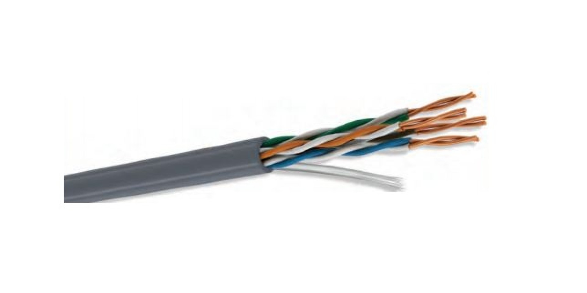 Cable UTP CAT5e para interior – 4 pares, 24 AWG, bobina de 305 mts, 100  cobre, color gris