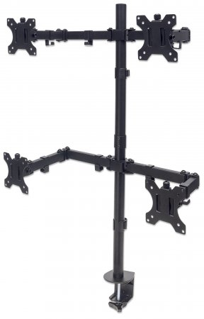 461566 Soporte para cuatro monitores – movimiento con brazos de doble articulación, monitores LCD de 13 pulgadas a 32 pulgadas, hasta 8 kg, montaje en escri