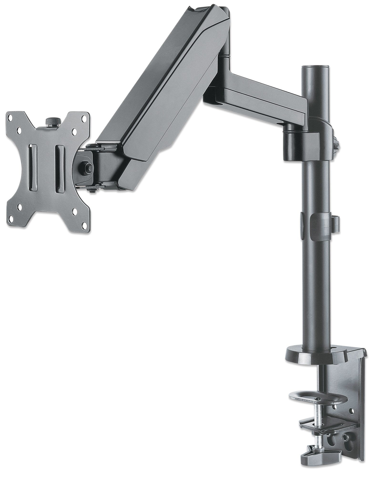 Soporte universal de pared para monitor MANHATTAN con pistón a gas – Soporta un monitor de 17 pulgadas a 32 pulgadas