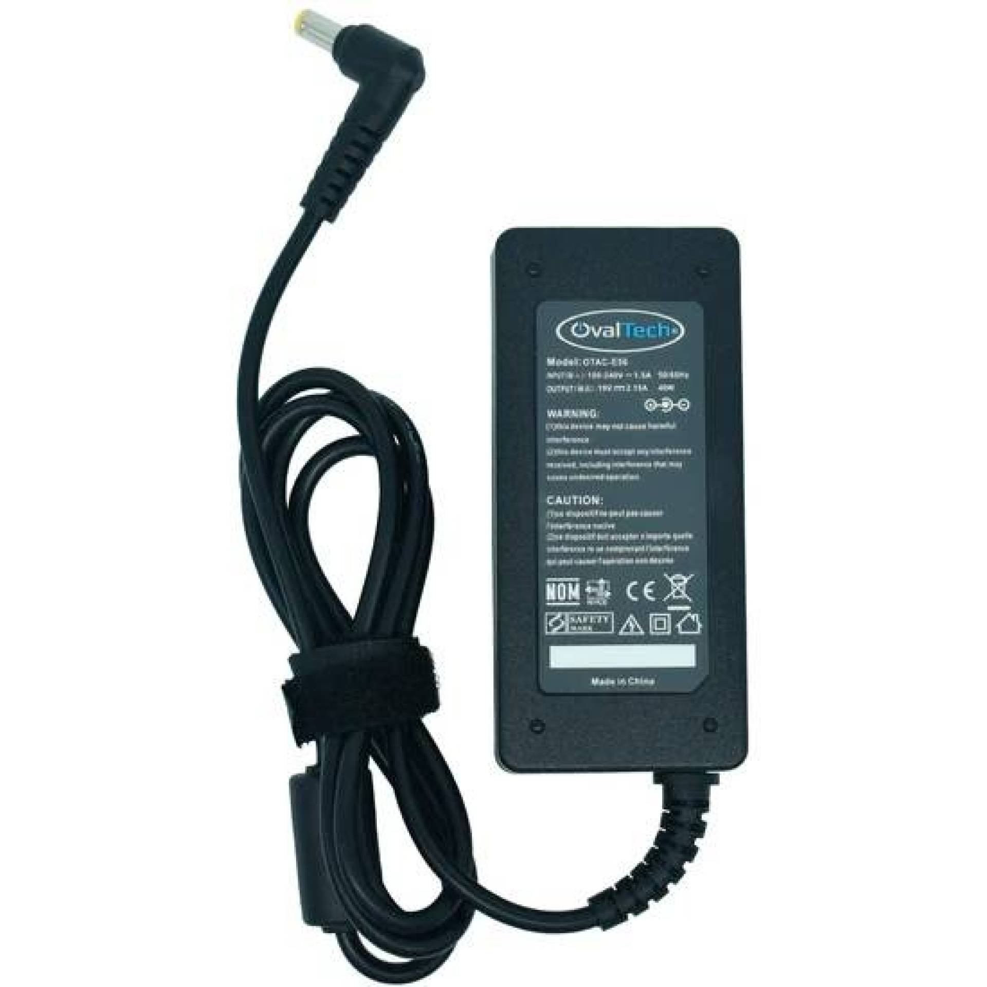 Cargador / Adaptador para Laptop OVALTECH OTAC-E56 de 40W 19V 2.15A (5.5*1.7) –