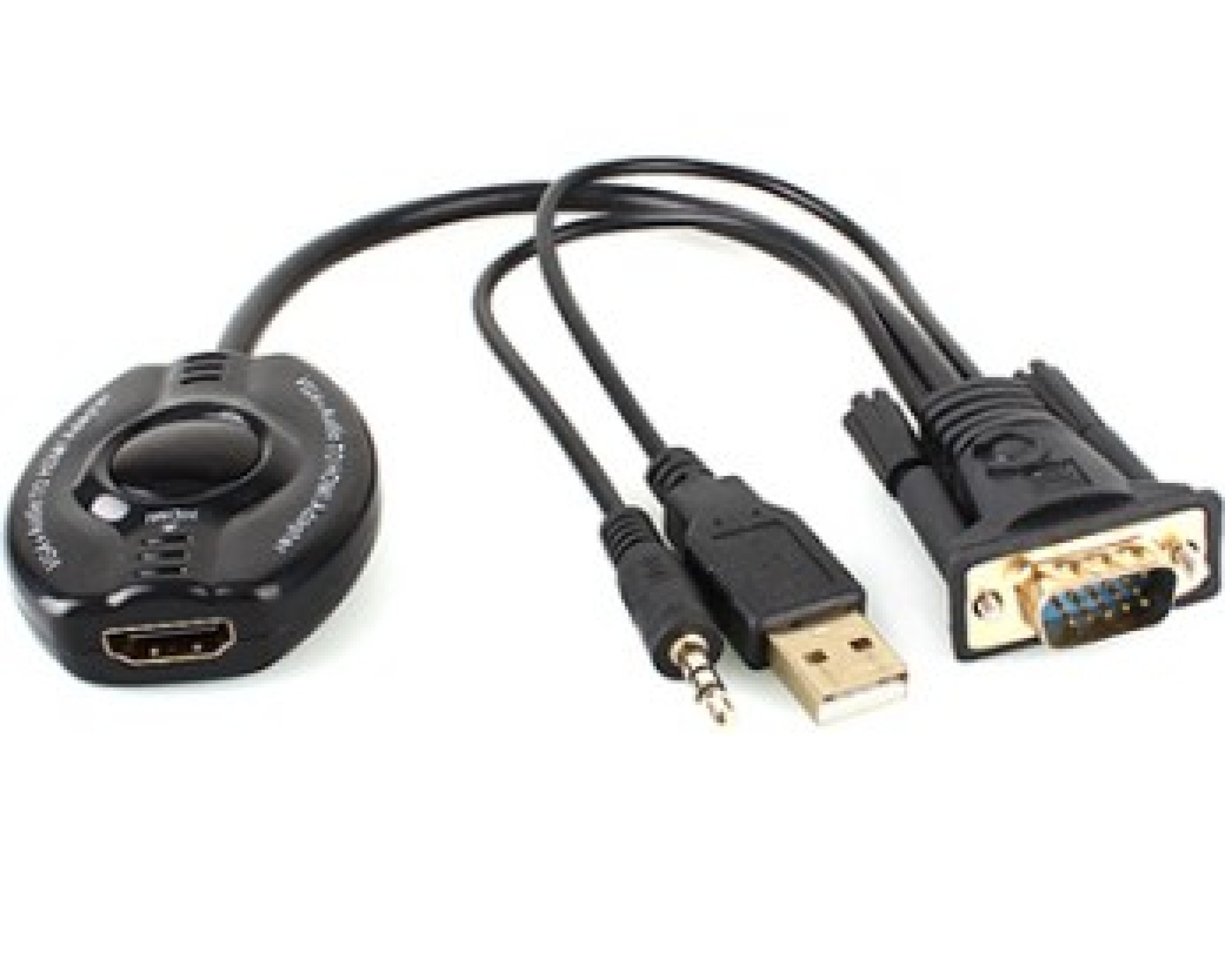 Convertidor VGA a HDMI – VGA a HDMI+ Audio 3.5mm, Negro, BROBROTIX, 150620