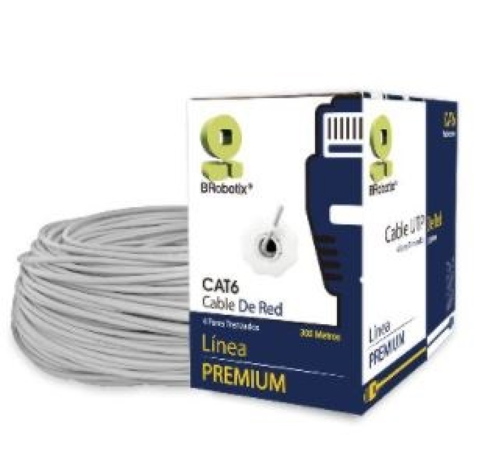 Bobina UTP – Cat6, 305 m, Interior, Gris, 100  Cobre, BROBOTIX 065144