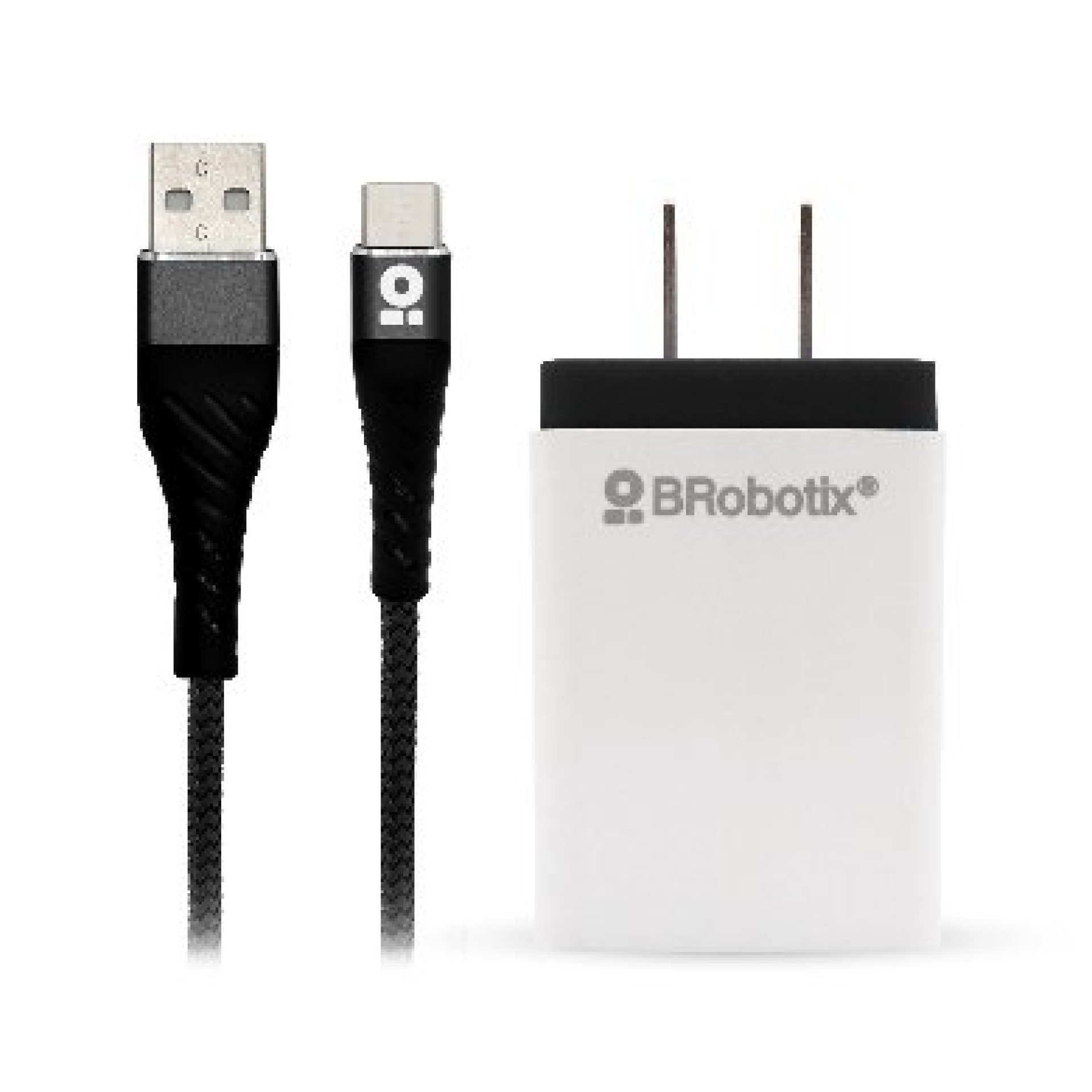 CARGADOR BROBOTIX USB C/CABLE TIPO C CARGA RÁPIDA 963325 – Negro, Pared, 5 V, 1