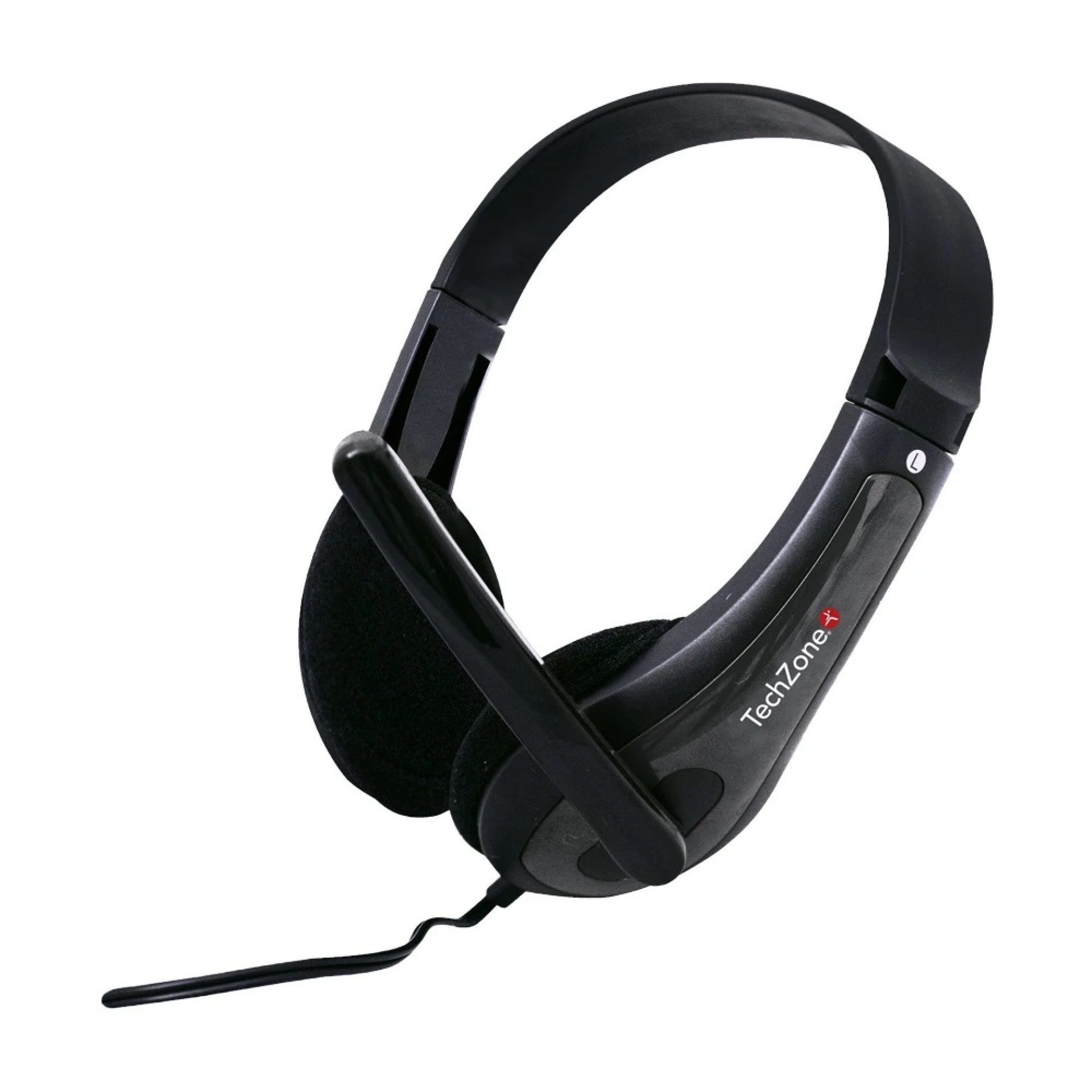 Diadema Din Four TechZone – alámbrica plug 3.5mm con micrófono ajustable, sonido estéreo, 1 año de garantía.