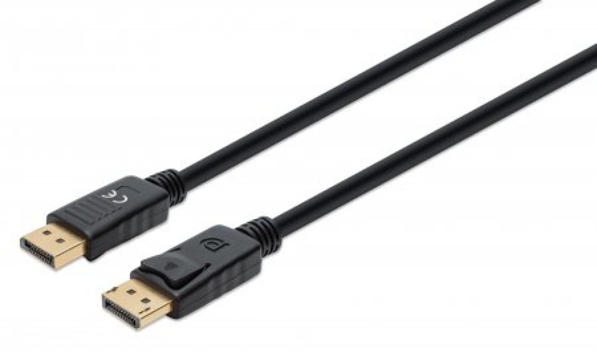 355568 Cable DisplayPort 8K V1.4 Macho a Macho – 1 m Soporta 4K a 144Hz, HDR, Contactos chapados en oro, Forro de PVC y conector con seguros.