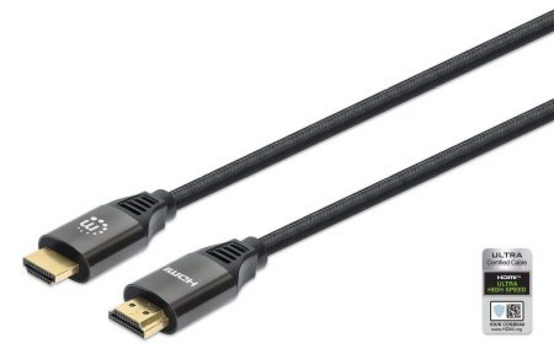 355933 Cable HDMI Certificado de Ultra Alta Velocidad – 8K a 60 Hz o 4K a 120 Hz, con Ethernet 1m, contactos con chapa de oro.