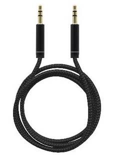 Cable de Stereo de Nylon 651336 BROBOTIX – MACHO – MACHO, 1 M, NEGRO
