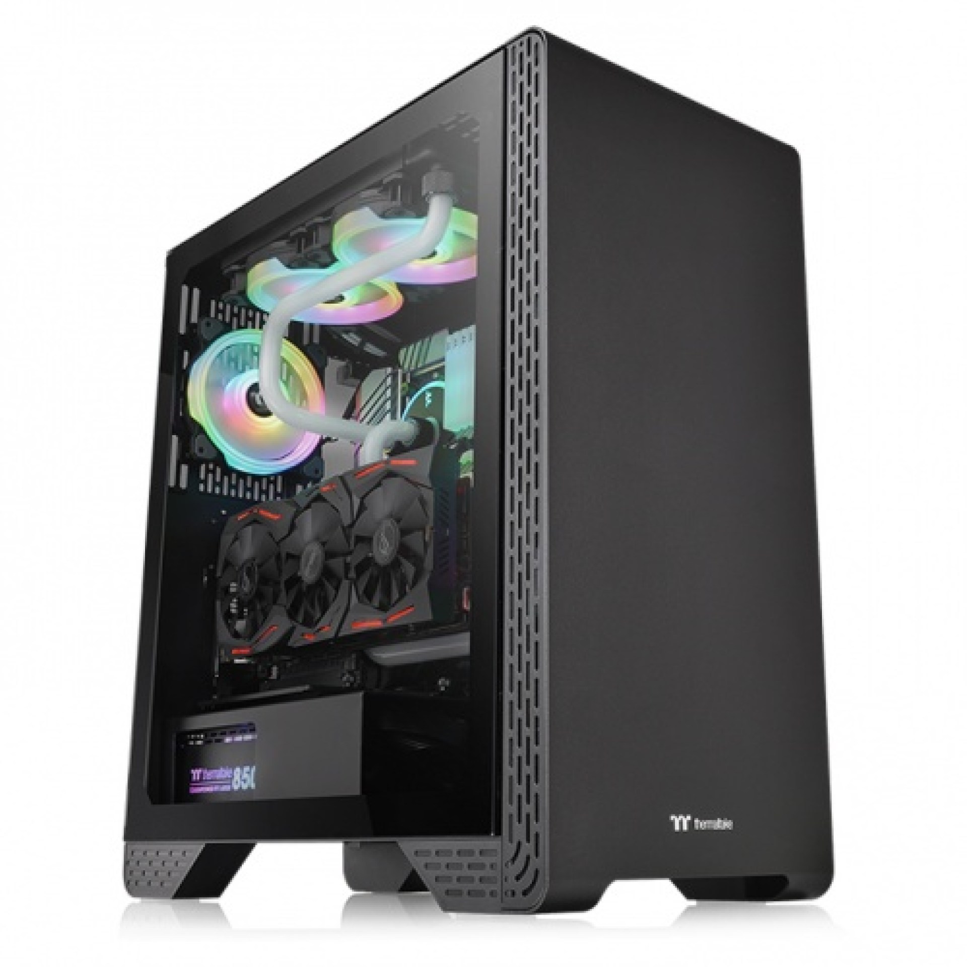Gabinete Thermaltake S300 TG BLACK Mid Tower – ATX/Micro-ATX/Mini-ITX, USB 2.0/3.0, sin Fuente, 1 Ventilador Instalado