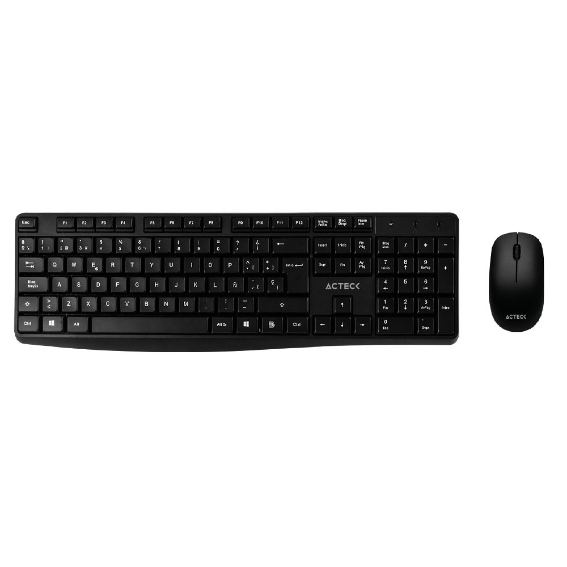 Kit Inalámbrico ACTECK KT25 – Estándar, Negro, Conectividad: Inalámbrica, Teclas: 105, 2 botones + scroll