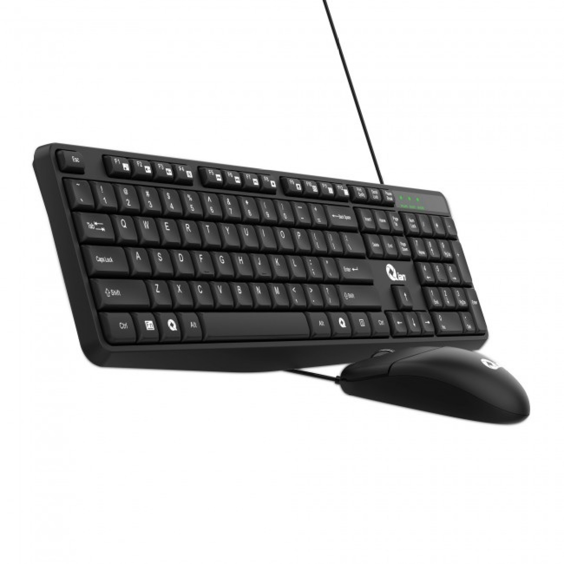 QIAN KIT DE TECLADO Y MOUSE ALAMBRICO – TECLADO EXTENDIDO, 106 TECLAS, MOUSE OPTICO HASTA 1000 DPI, MOD. QKX-20603