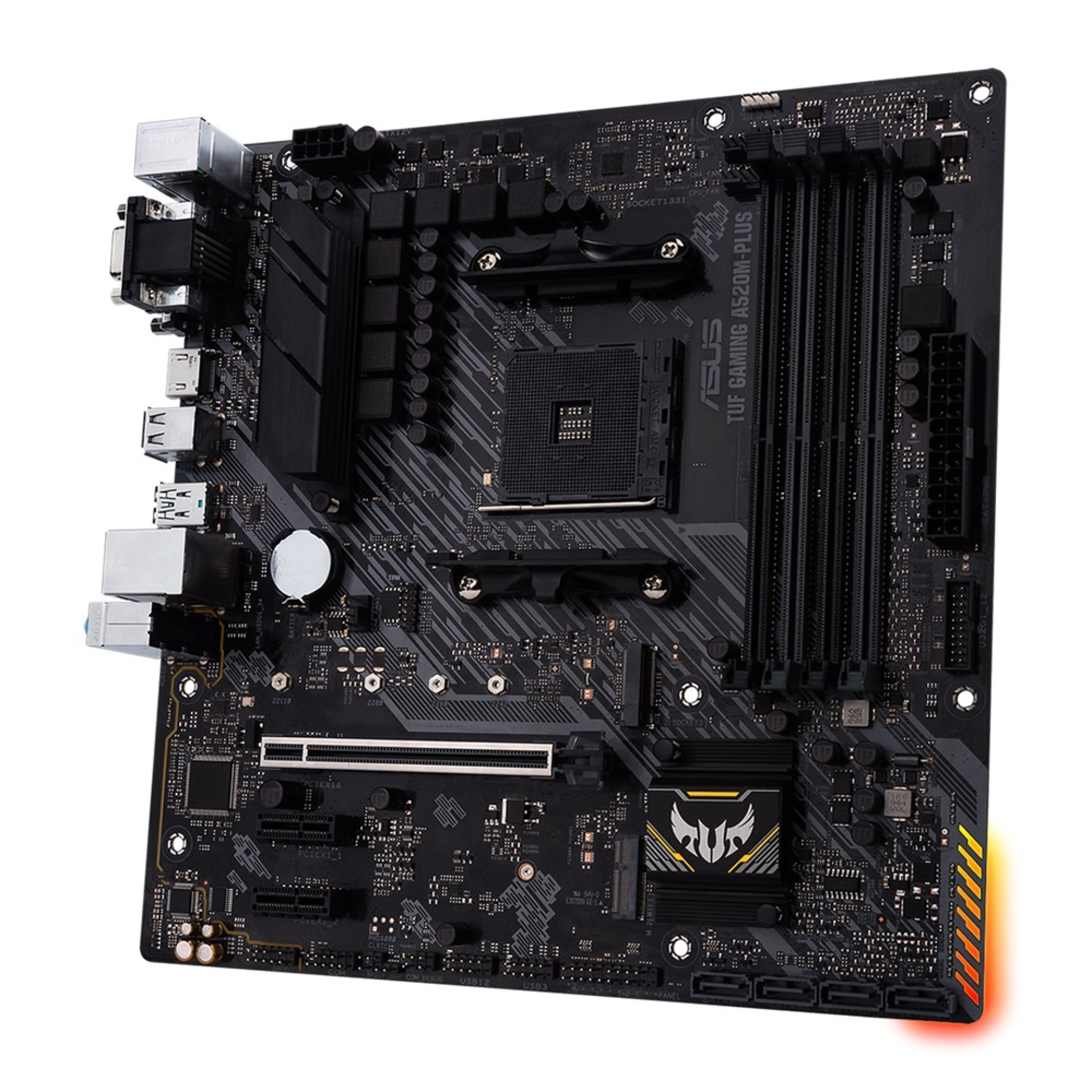 Tarjeta Madre ASUS Micro ATX TUF GAMING A520M-PLUS WIFI – S-AM4, AMD A520, HDMI, 128GB DDR4 para AMD