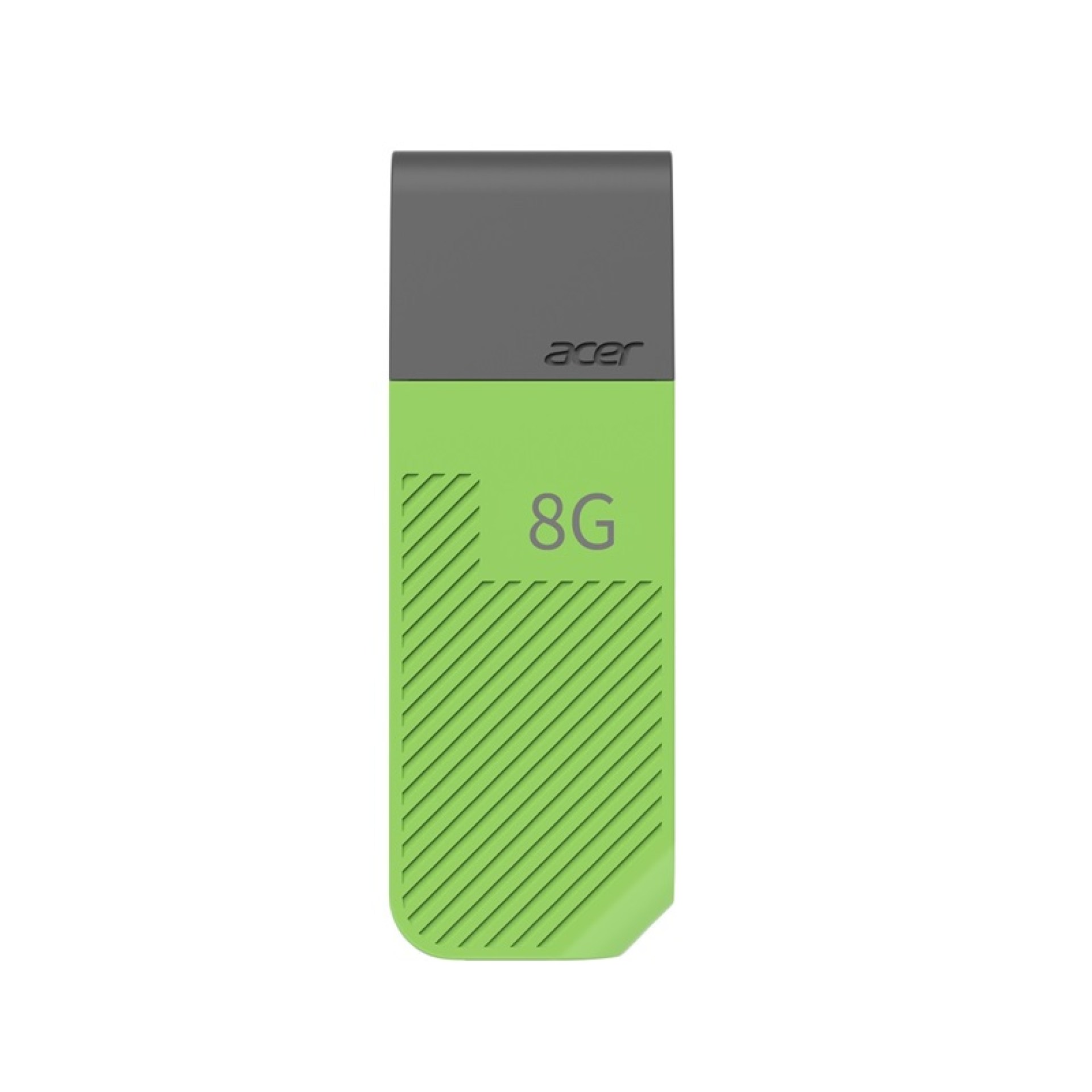 Memoria USB Acer UP200 de 8GB BL.9BWWA.541 30 MB/s Lectura 15MB/s Escritura – acabado plástico. Color Verde