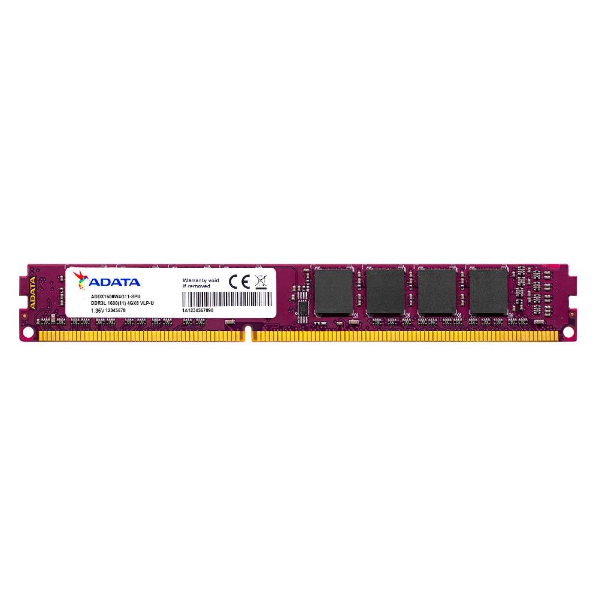 Memoria  ADATA ADDX1600W4G11-SPU – 4 GB, DDR3L, 1600 MHz, UDIMM
