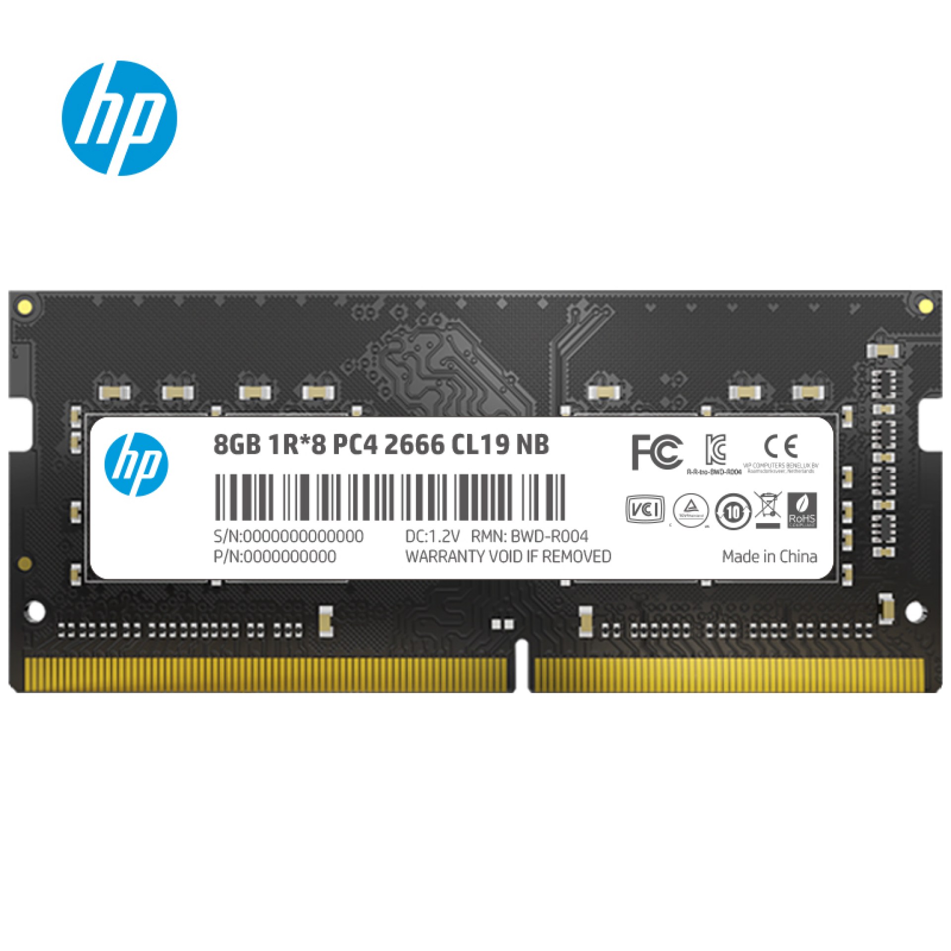 Memoria Ram HP 7EH98AA#ABM – 8 GB, DDR4, 2666 MHz, SO-DIMM LATENCIA CAS 19