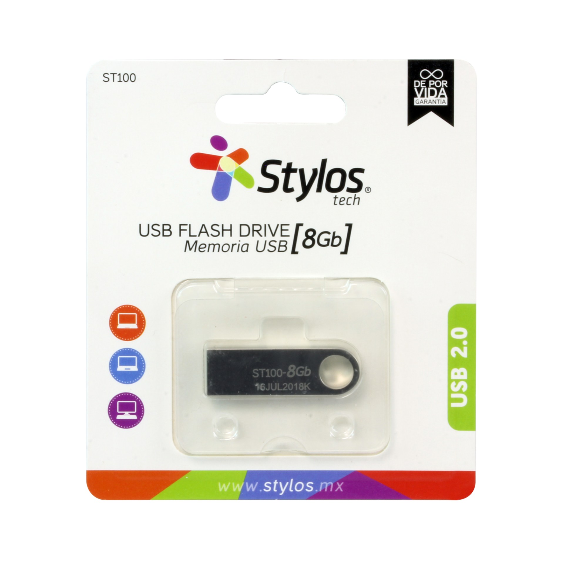 Memoria USB 8GB Stylos. STMUSB1B –