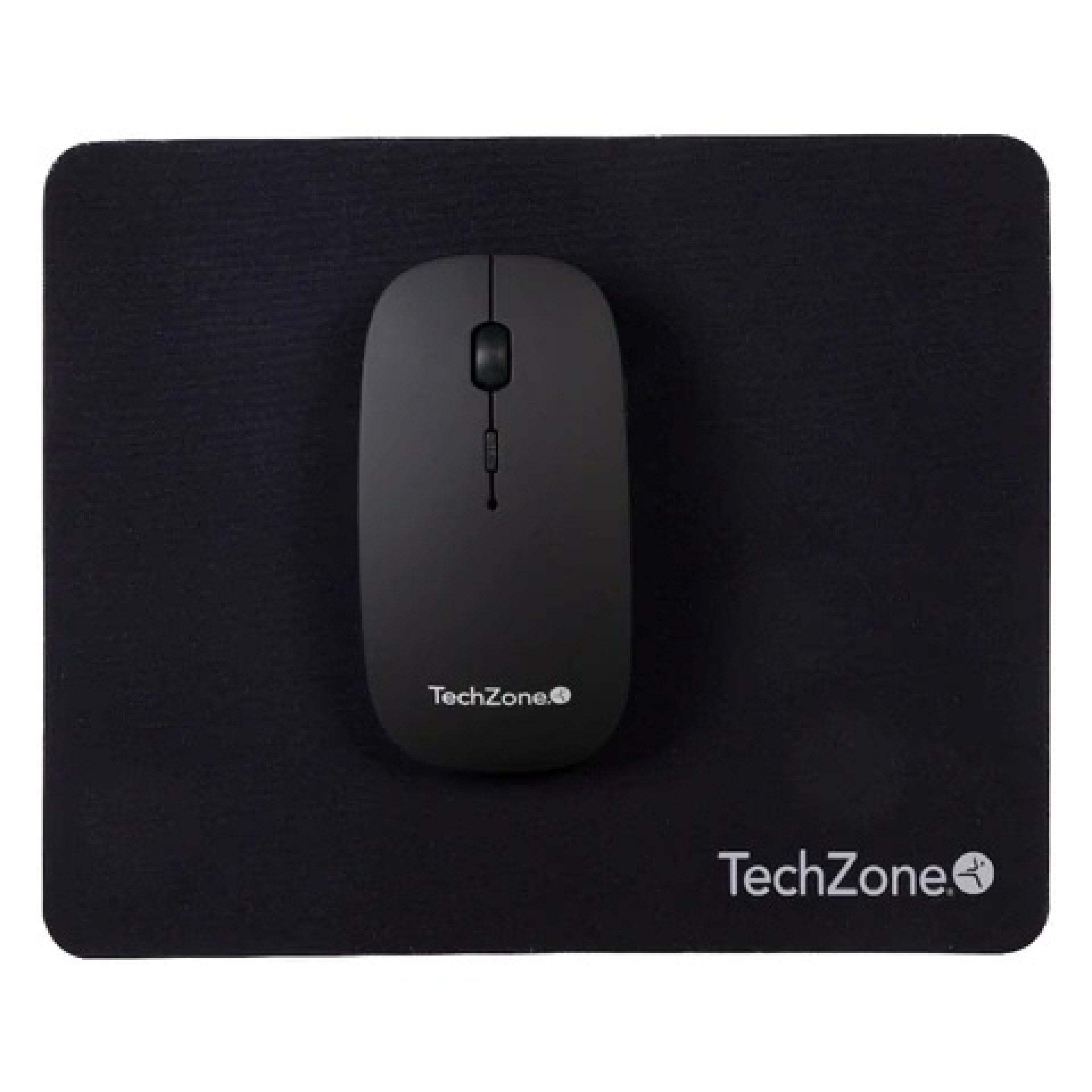 Mouse Slide Black inalámbrico de batería recargable TechZone – 1600 DPI’s, 4 botones, texturizado en rubber, mousepad de regalo, 1 año de garantía.