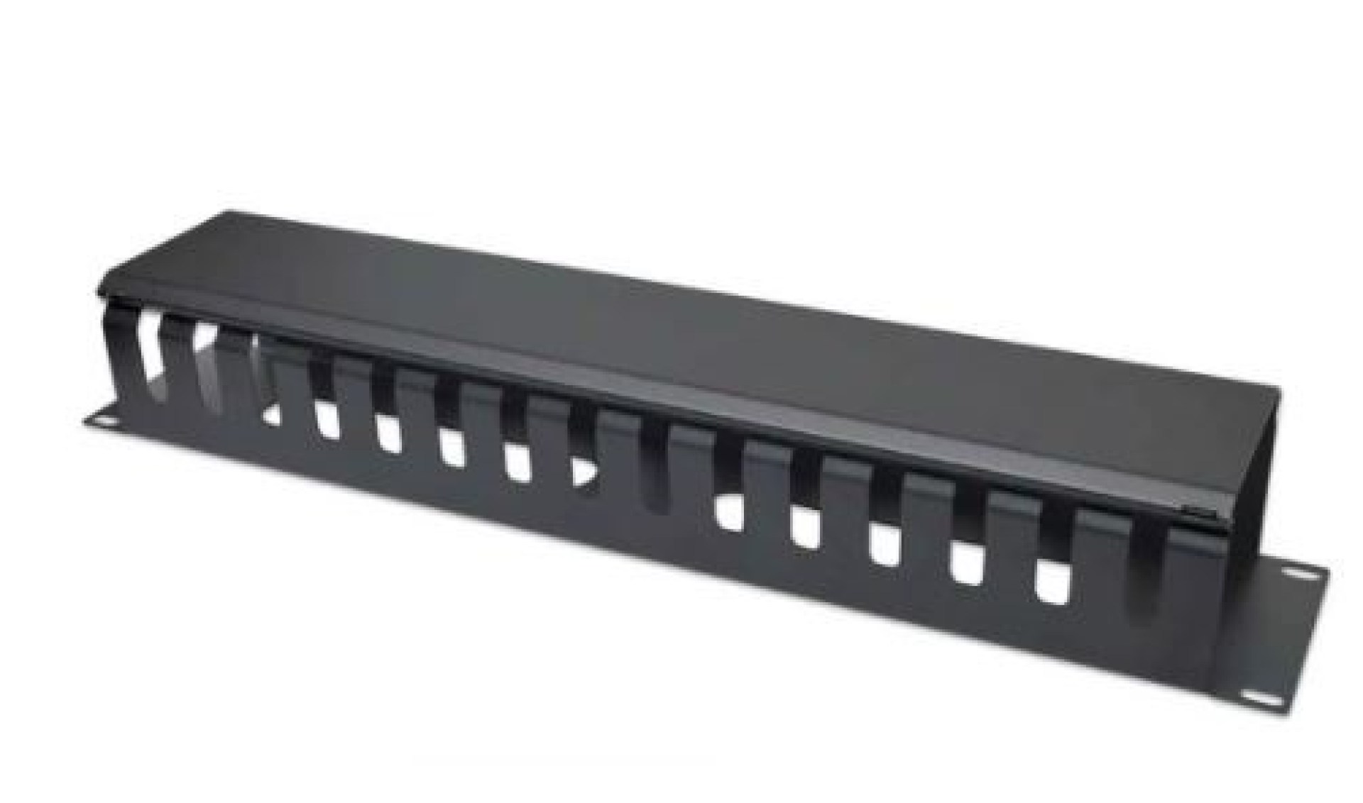 716062 Organizador de Cable para Montaje en Rack de 19 pulgadas – 2Unidades con Cubierta, Negro.Diseñado para instalación en rack de 19″