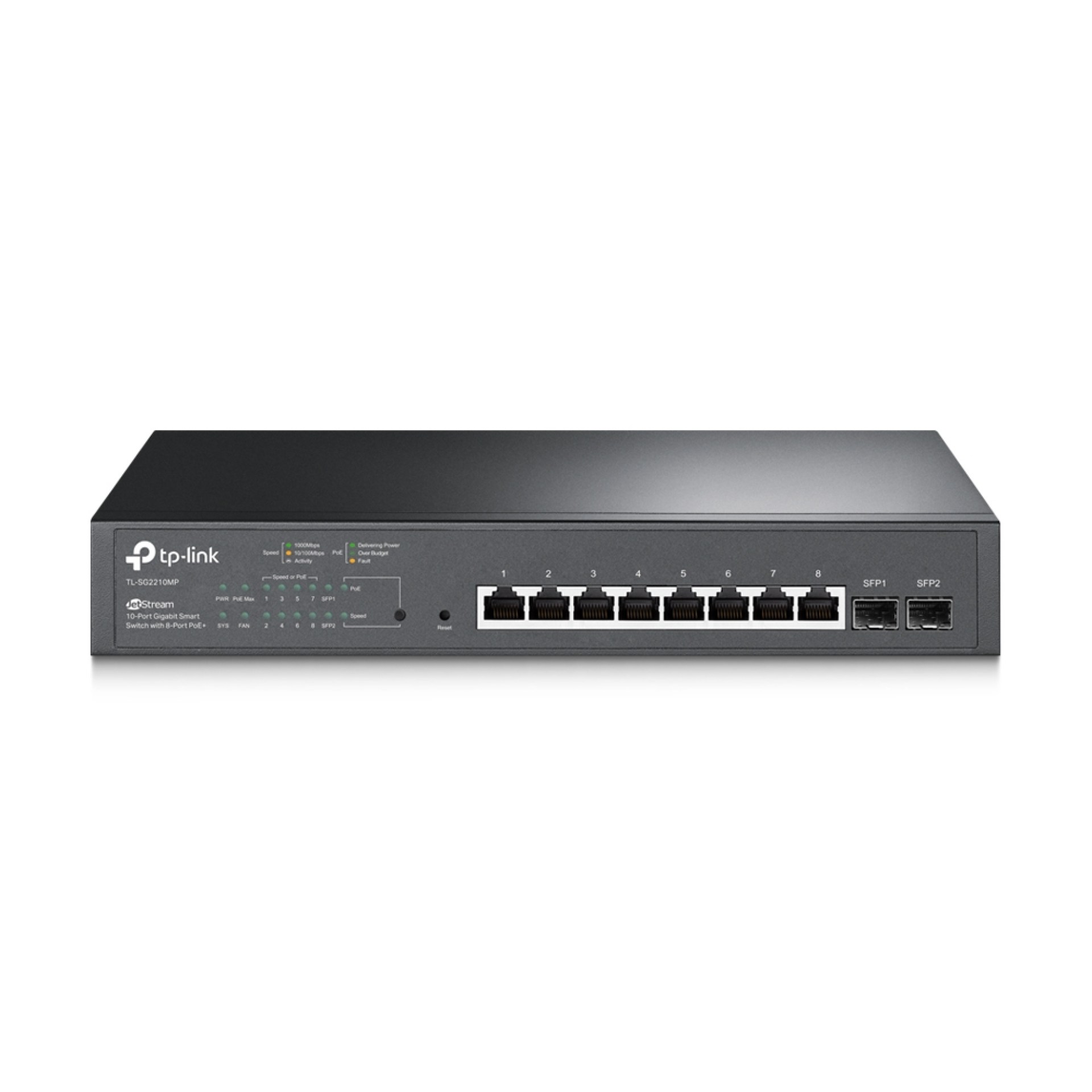Switch TP-LINK SG2210MP (TL-SG2210MP) – administrable OMADA POE de 8 puertos 10/100/1000 Mbps 802.3at / af POE+ y 2 Gigabit SFP