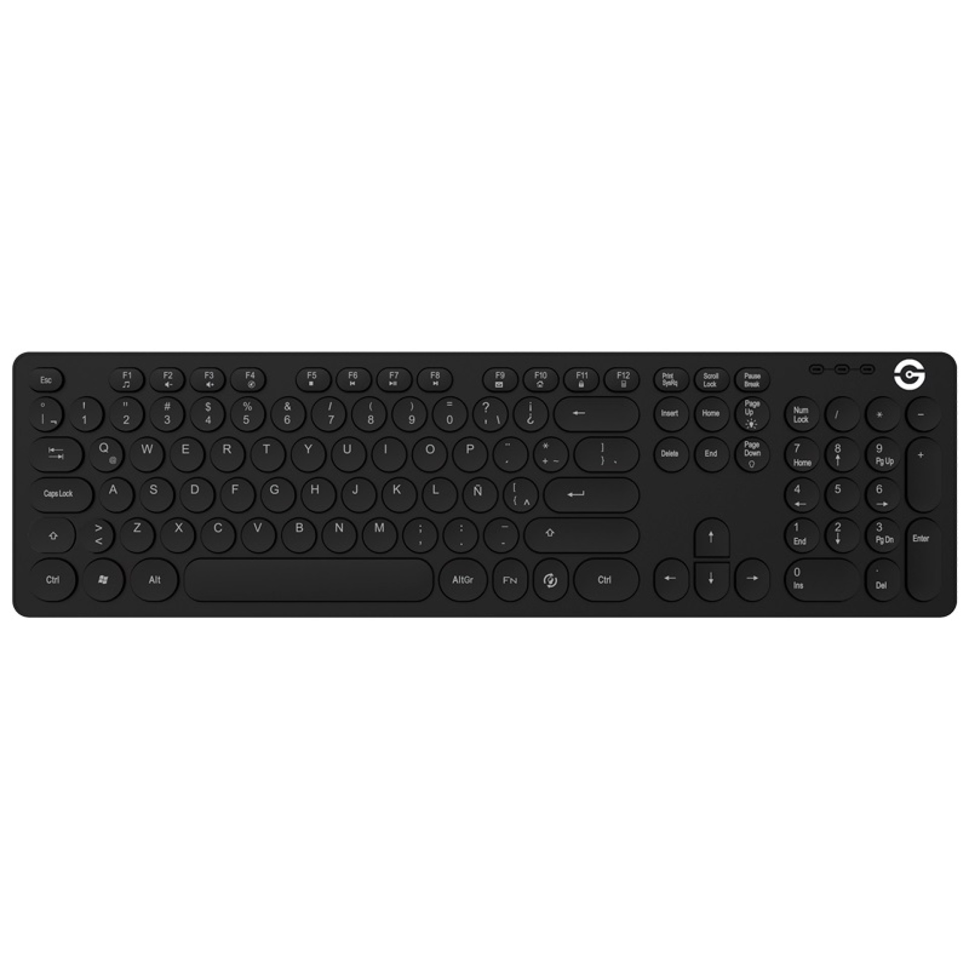 GETTTECH TECLADO RETROILUMINADO IGNITE GRIS – 105 TECLAS, CONEXIÓN USB, ABS FRENTE Y GALVANIZADO ATRÁS MOD. GTI-28201G