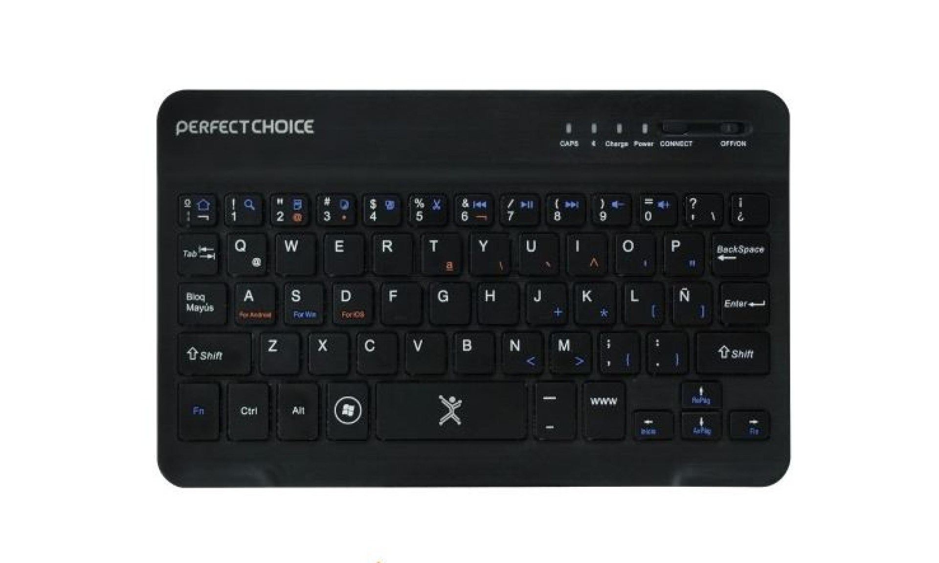 Teclado PERFECT CHOICE – Negro, Inalámbrico, Bluetooth
